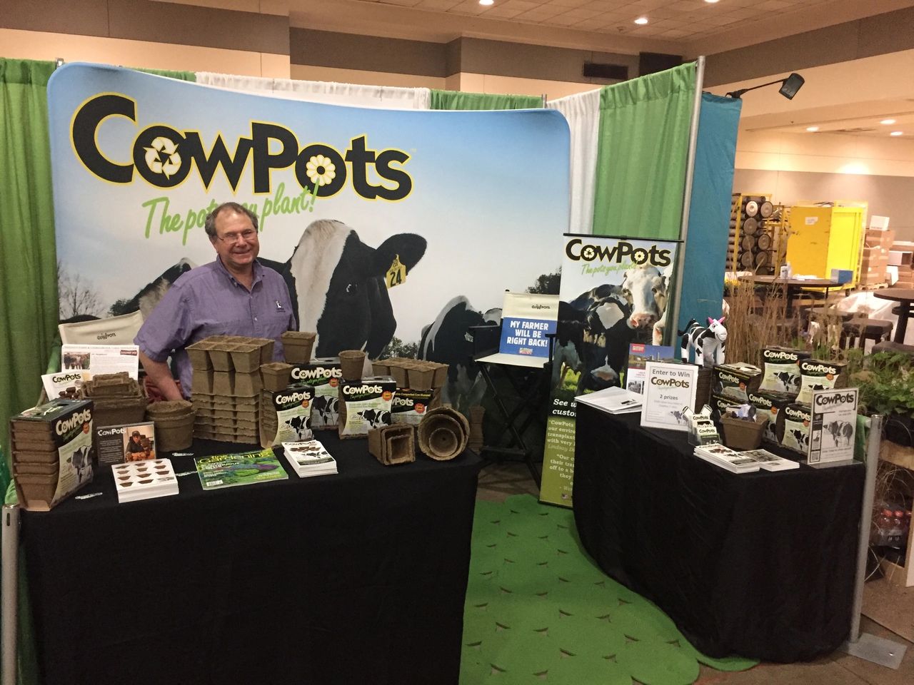 Matt Freund and CowPots at MANTS trade show